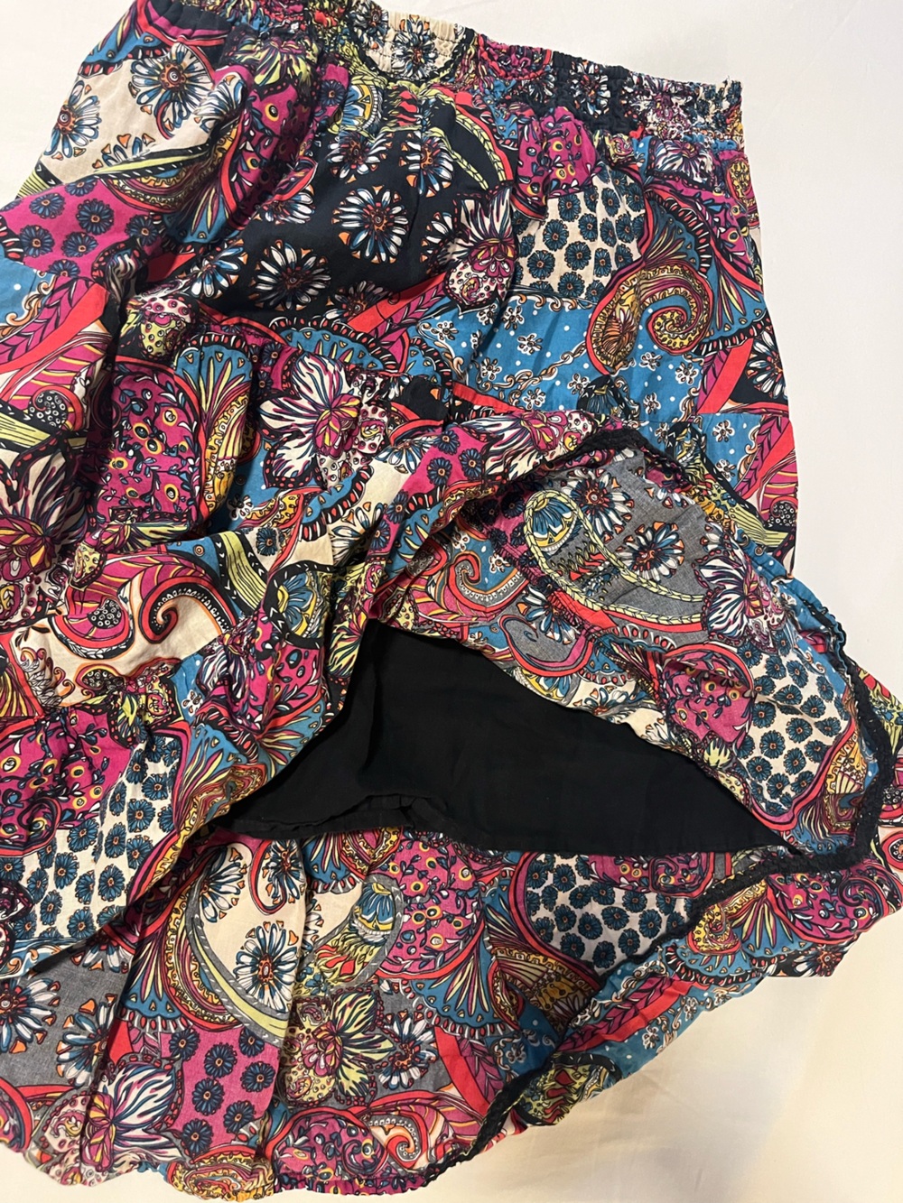 Bohemian Patchwork Midi Skirt - Multicolor - Picture 2 of 8